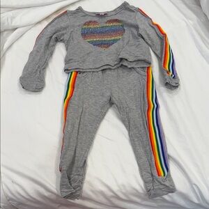Sofi Gray Crystal Rainbow Heart Outfit
